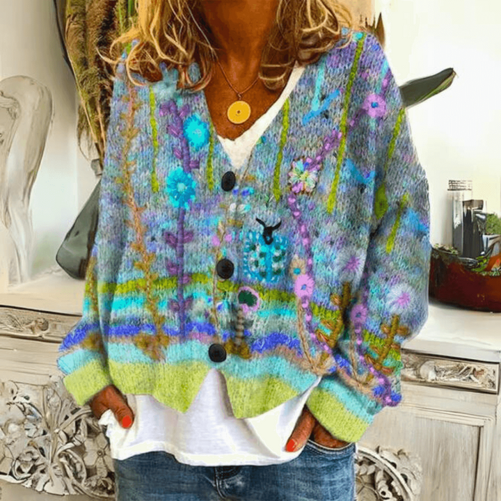 Blød cashmere-strikket cardigan