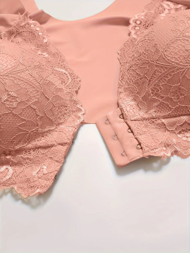 Sæt af 2 Dame-BH'er med Frontlukning og Blonde Detaljer – Komfort Møder Elegance