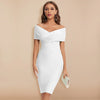 Off-shoulder V-hals bandagekjole