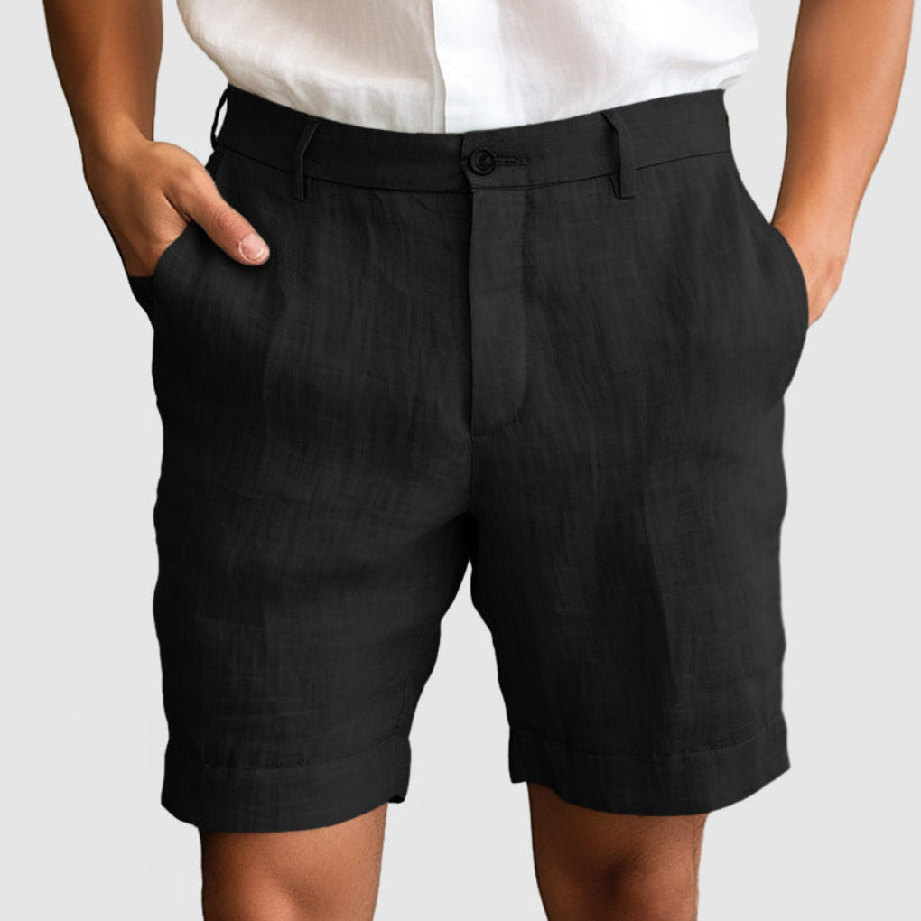 Herreshorts i afslappet bomuld og hør