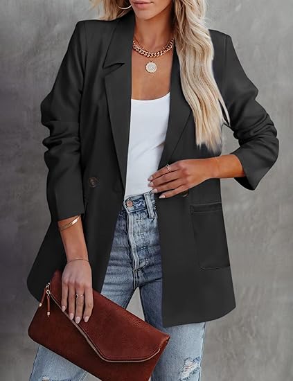 Cassandra - Klassisk Sort Blazer til Kvinder-Modiva