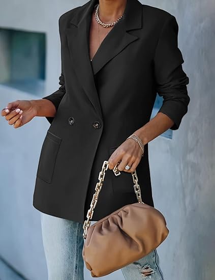 Cassandra - Klassisk Sort Blazer til Kvinder-Modiva