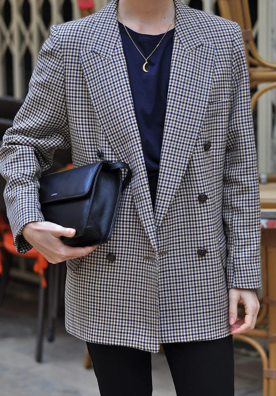 Rosetti - Vintage Dobbeltknappet Plaid Blazer-Modiva