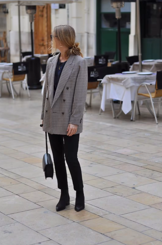 Rosetti - Vintage Dobbeltknappet Plaid Blazer-Modiva