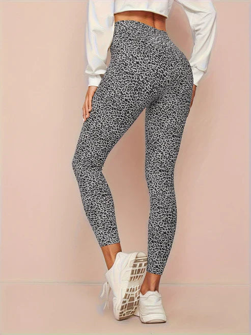 Leopard Print Højtaljede Leggings til Kvinder