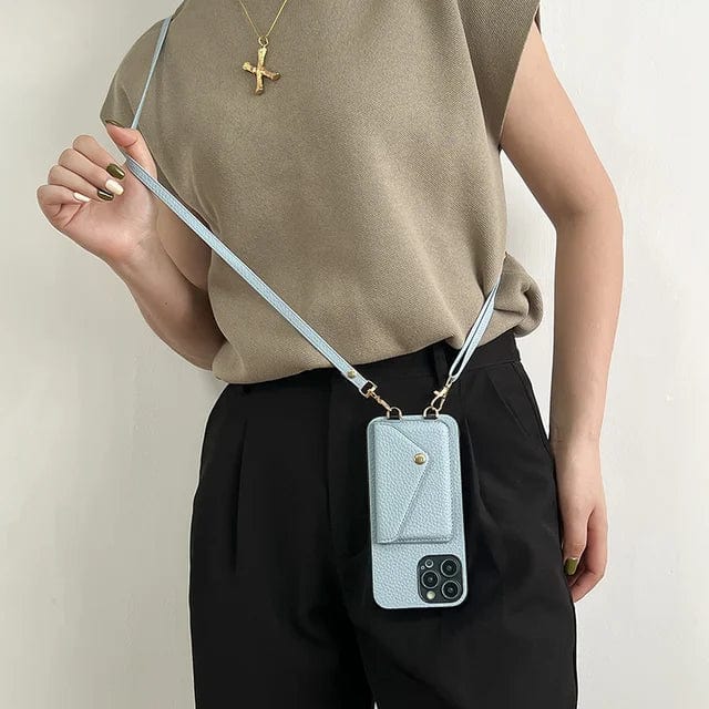 Læder Crossbody-etui til telefon – Med snor og indbygget kortholder