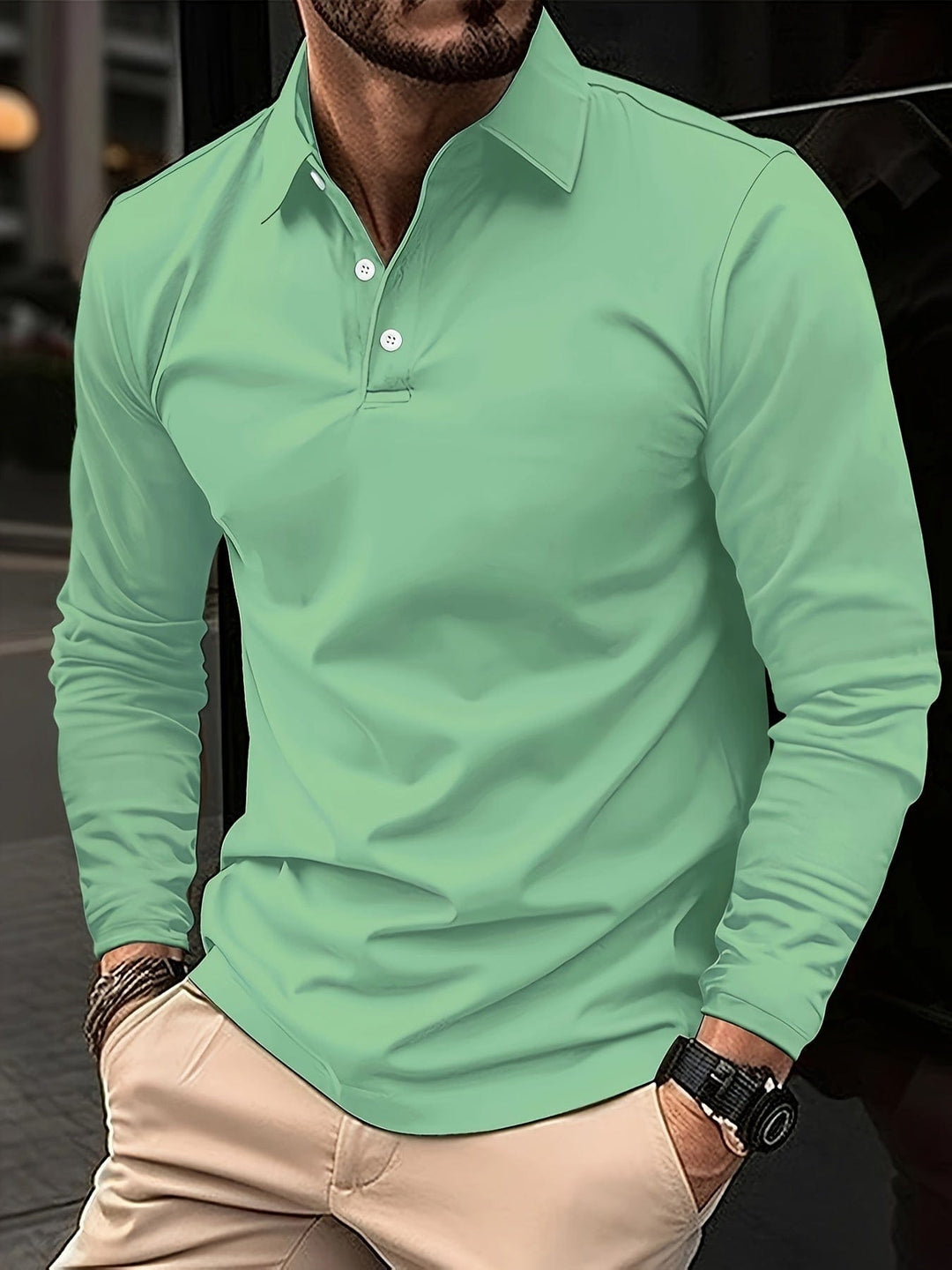 Mænd ' s Long-Sleeve Polo Shirt