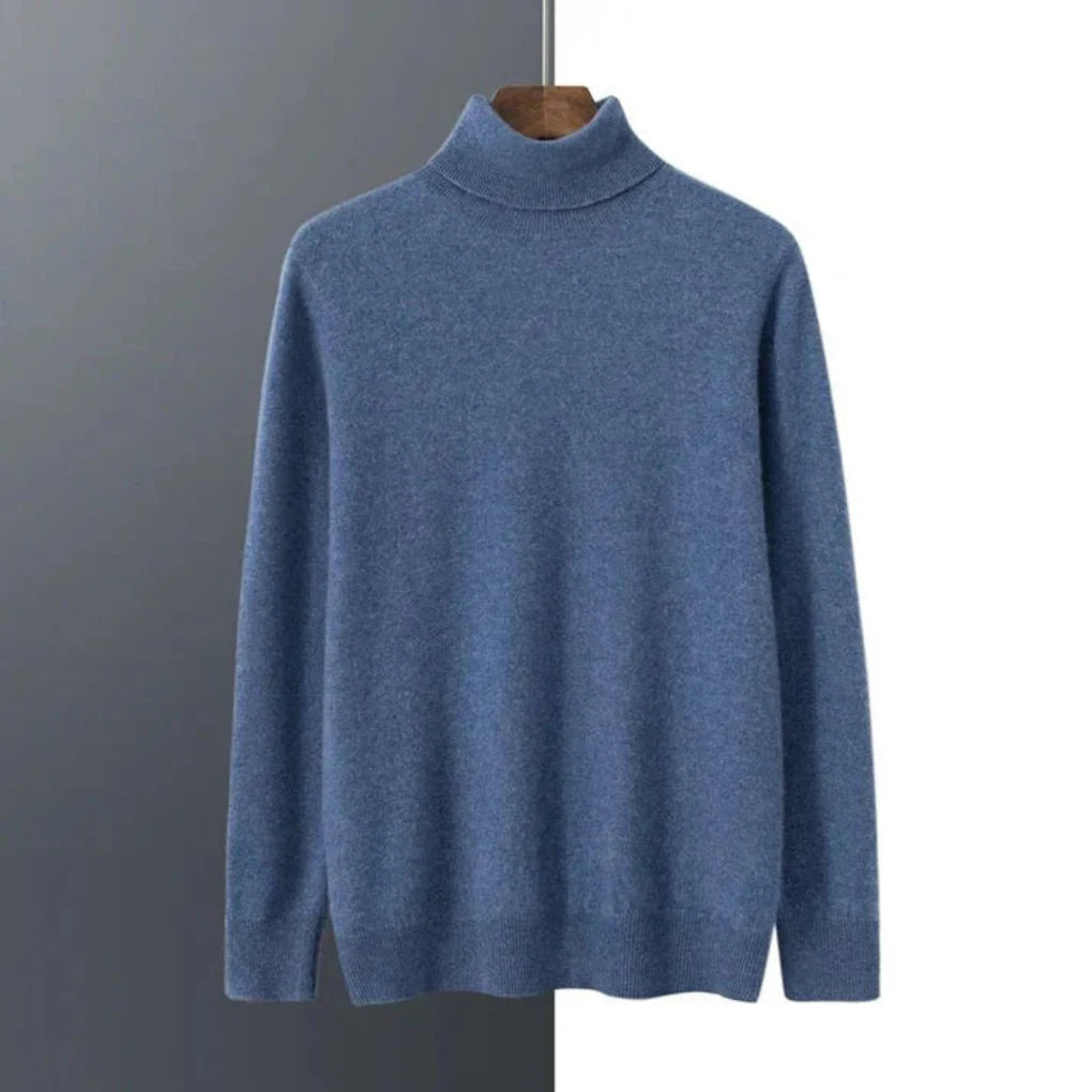Højkvalitets cashmere-rullekravesweater til mænd