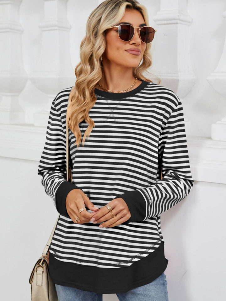 Iesha | Klassisk Stribet Langærmet Sweatshirt til Kvinder-Modiva