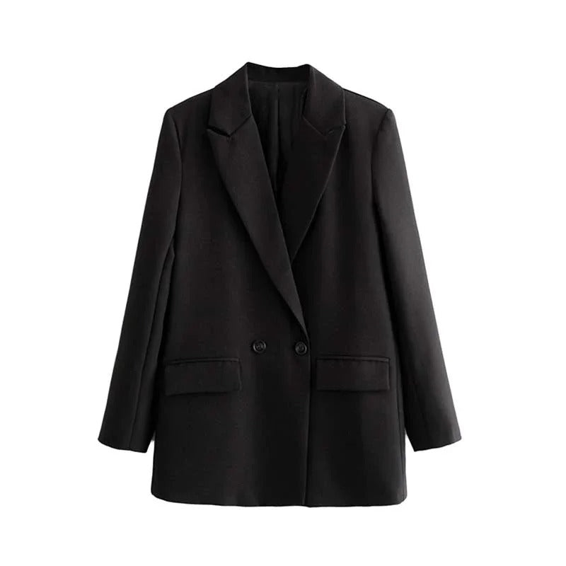 Cassandra - Klassisk Sort Blazer til Kvinder-Modiva