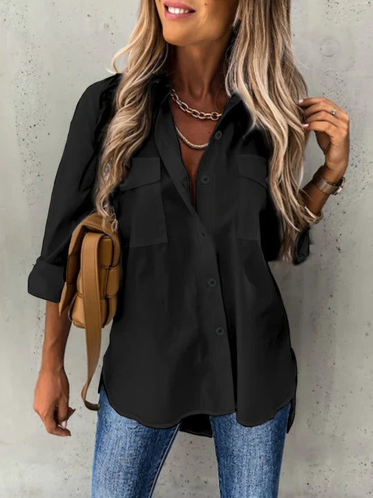Knap-op-bluse til kvinder med ubesværet elegance