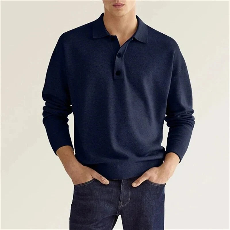 Long Sleeve Polo Shirt for Mænd