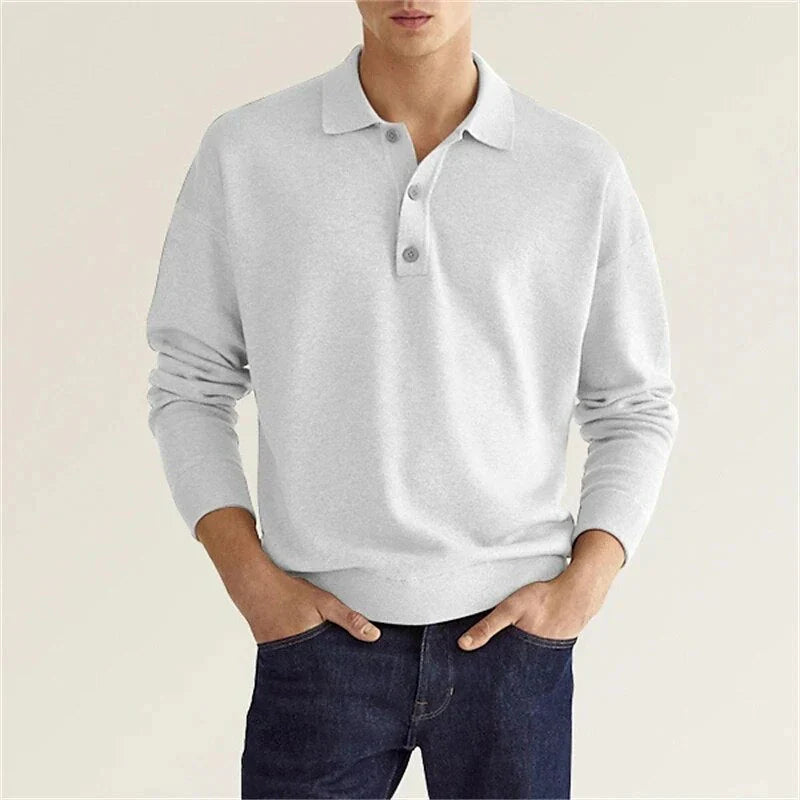 Long Sleeve Polo Shirt for Mænd