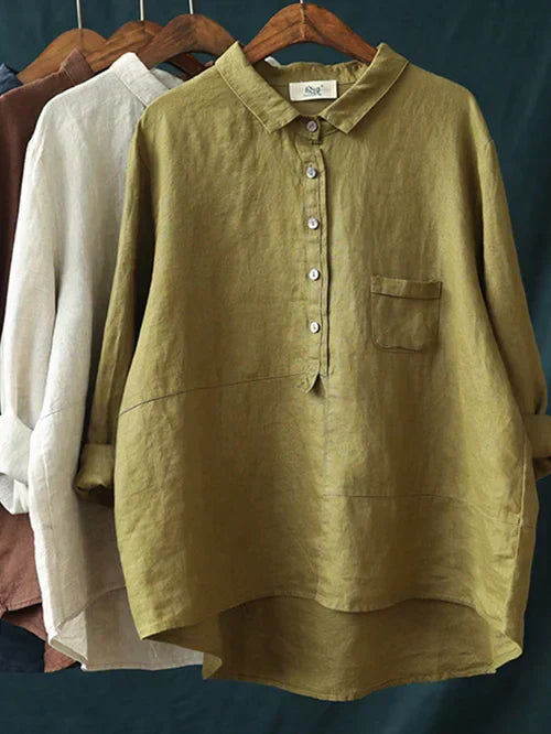 Elegant langærmet bluse til kvinder