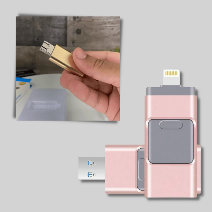 4-i-1 USB-flashdrev – Lagringsløsning med flere stik