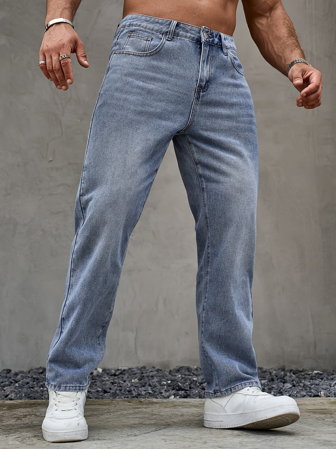 Denimbukser med Lige Ben – Klassisk Stil og Komfort