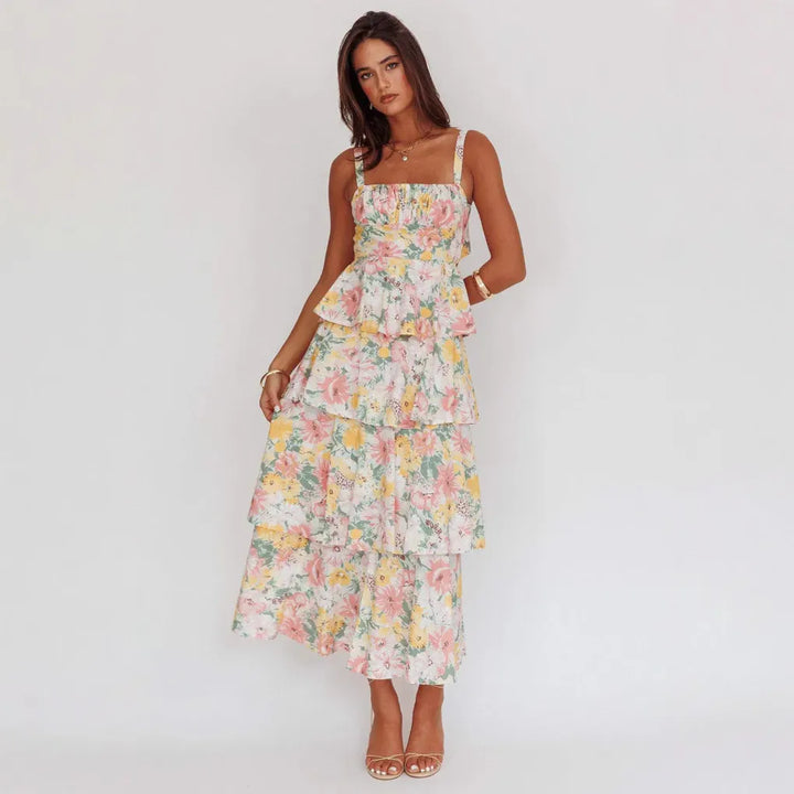 Boho Blomster Maxikjole