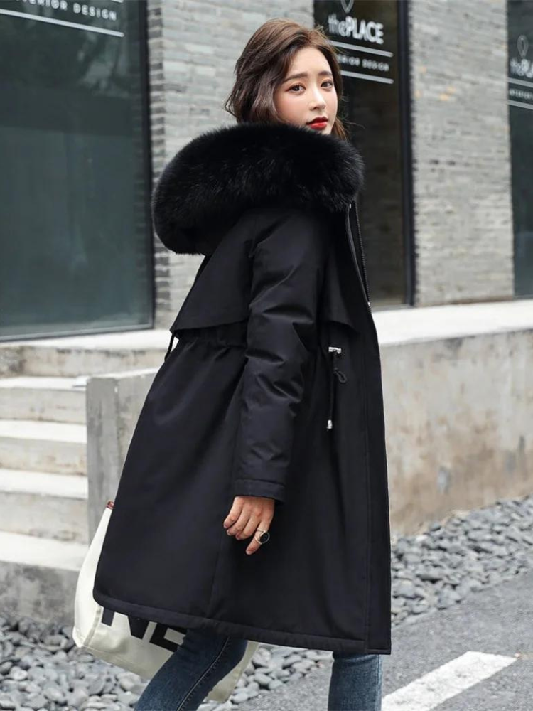 Vexana - Vinter Puffer Parka med Pelskrave-Modiva