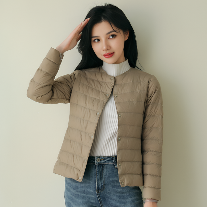 Bærbar pufferdunk uden krave til forår og vinter