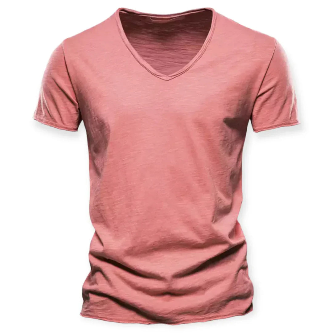 T-shirt med V-hals til mænd