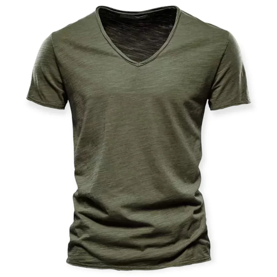 T-shirt med V-hals til mænd