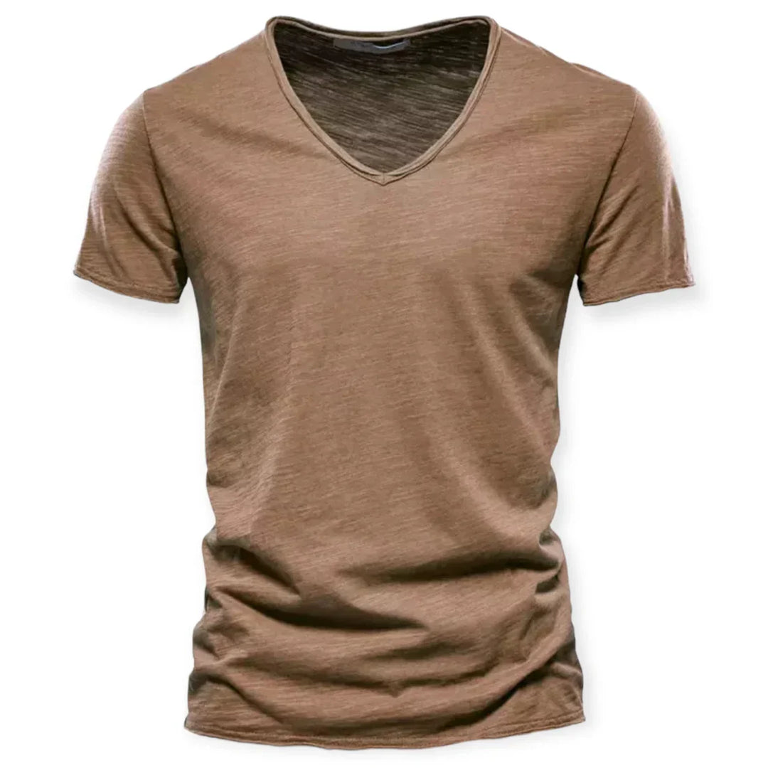 T-shirt med V-hals til mænd