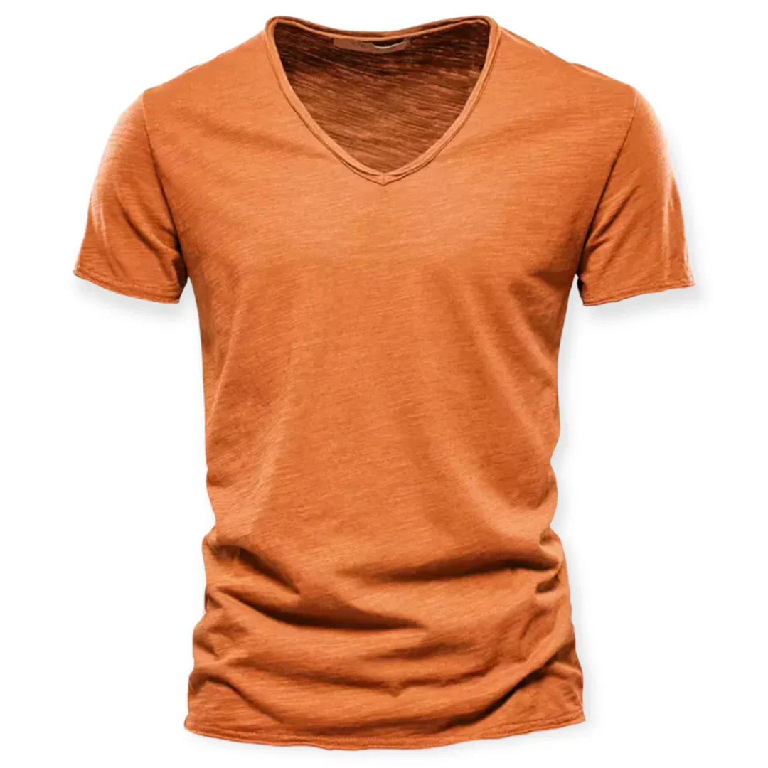 T-shirt med V-hals til mænd