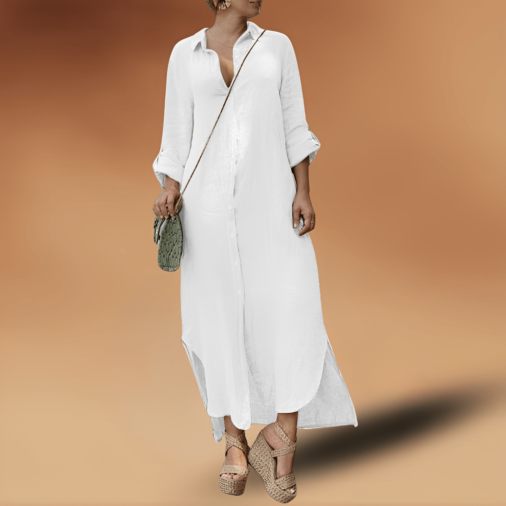 Elegant lang linned kjole
