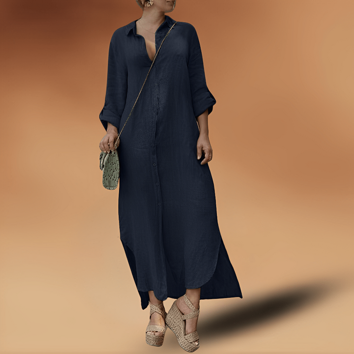 Elegant lang linned kjole