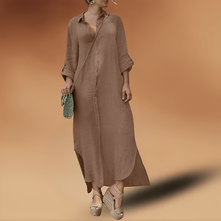 Elegant lang linned kjole