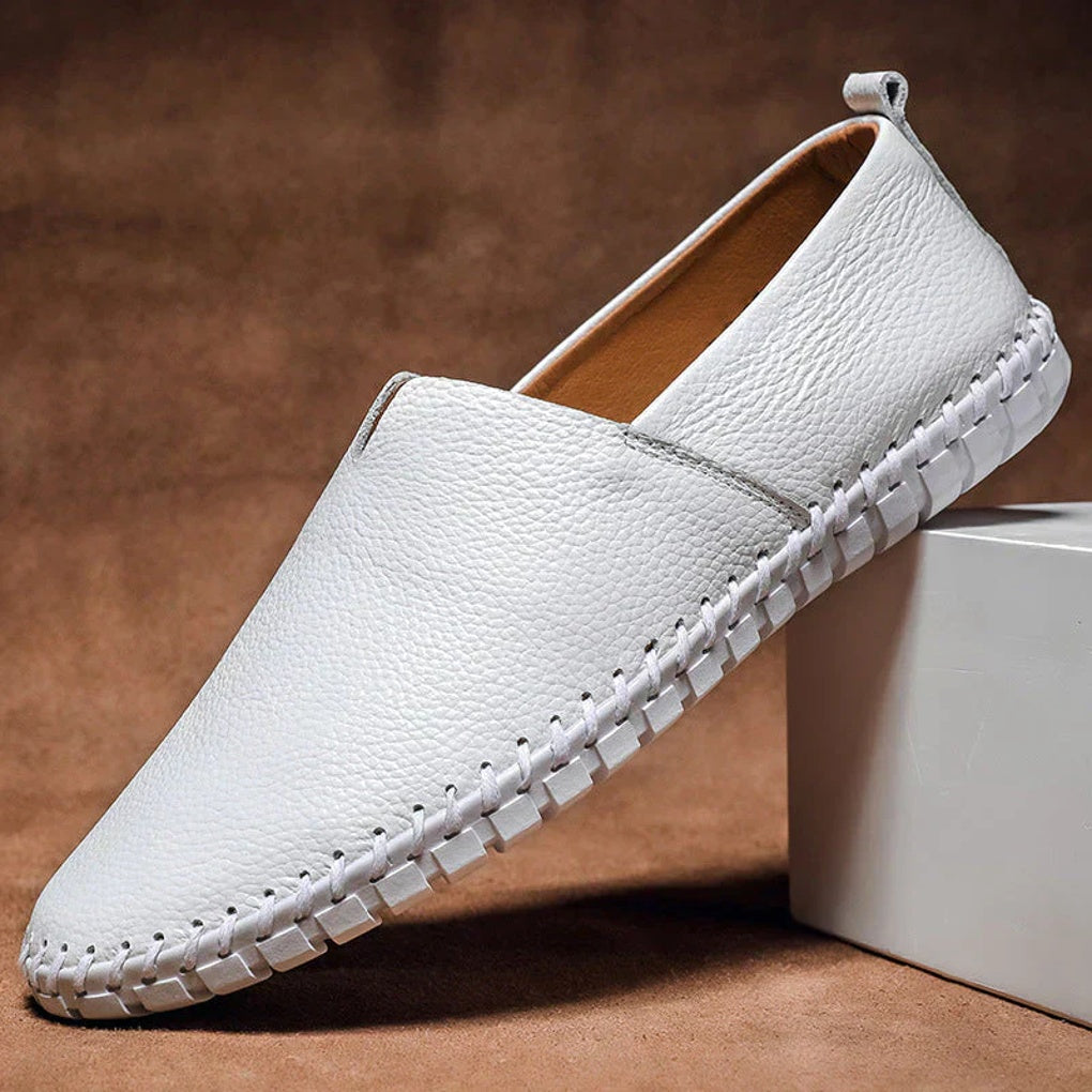 Elegante Loafers i Mat, Slip-Ons i Ægte Læder