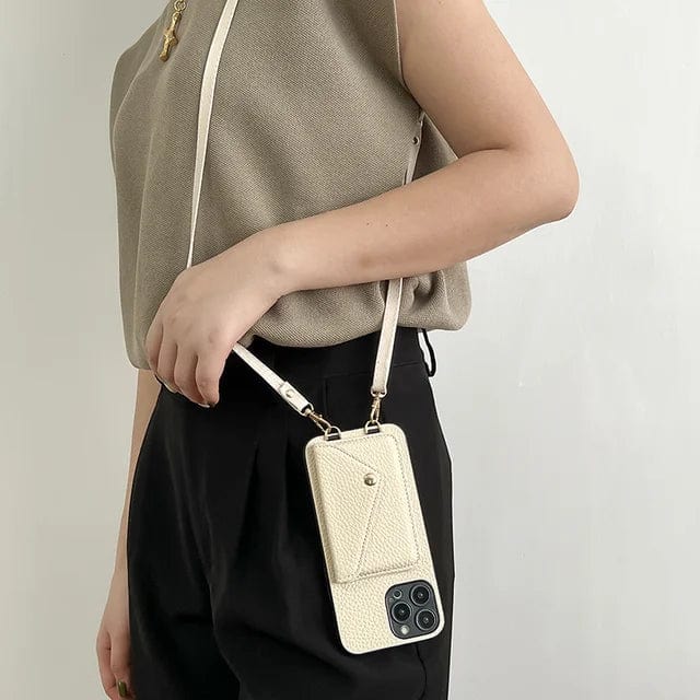 Læder Crossbody-etui til telefon – Med snor og indbygget kortholder