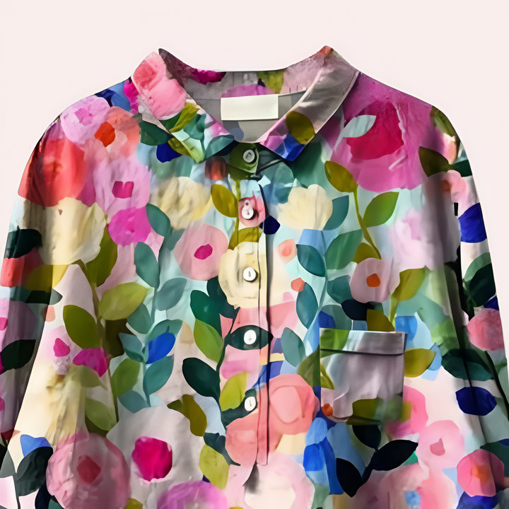 Bluse med blomsterprint til kvinder