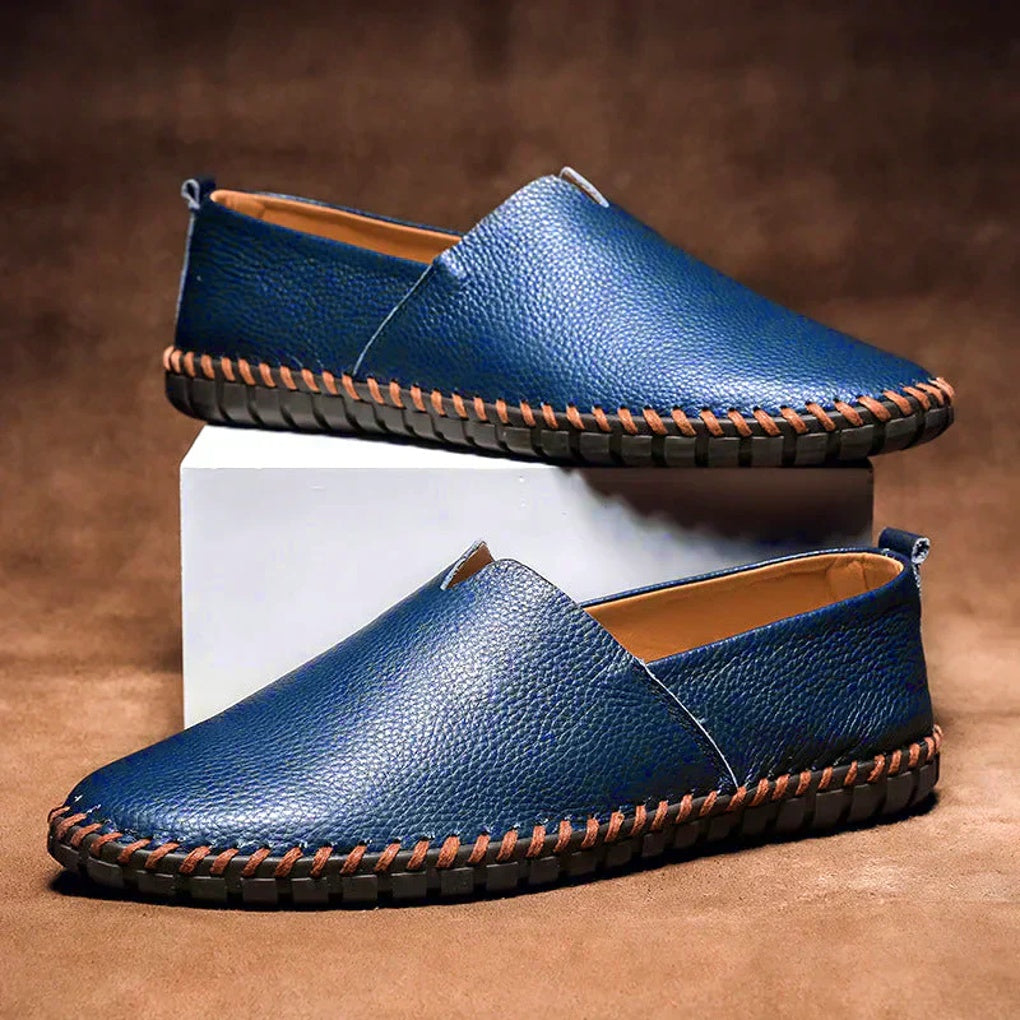 Elegante Loafers i Mat, Slip-Ons i Ægte Læder