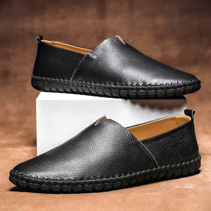 Elegante Loafers i Mat, Slip-Ons i Ægte Læder