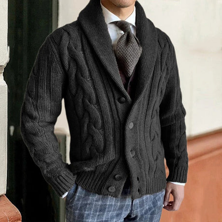 Herrestrikcardigan – med knapper