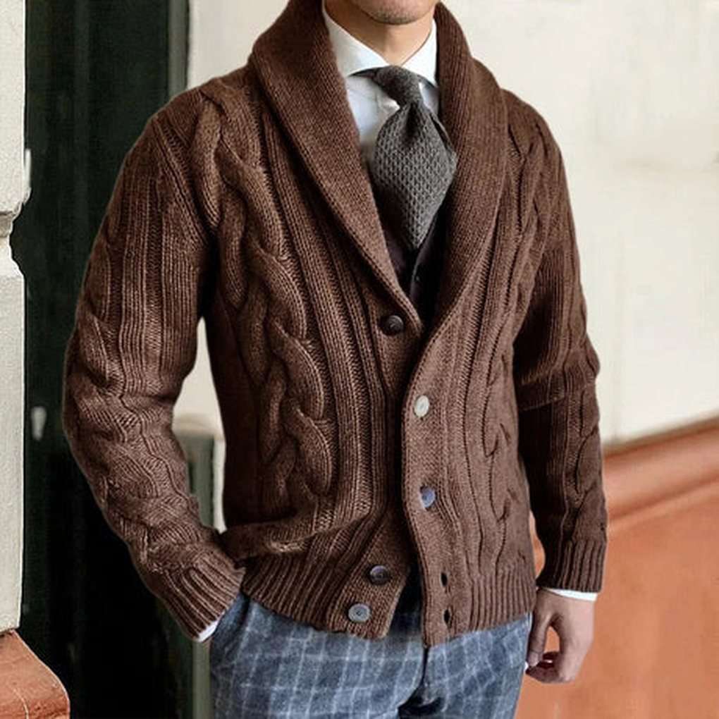 Herrestrikcardigan – med knapper