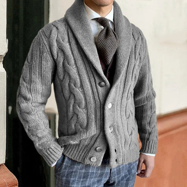 Herrestrikcardigan – med knapper