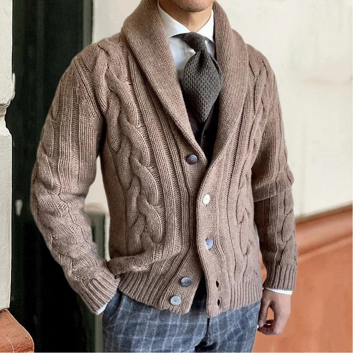 Herrestrikcardigan – med knapper