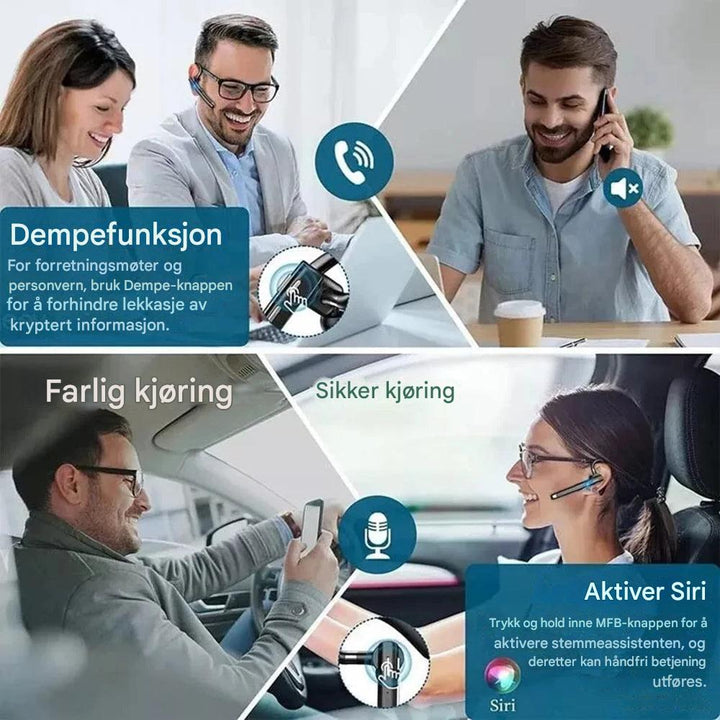 BT5.3 Bluetooth-headset med enkelt øre og støjreduktion