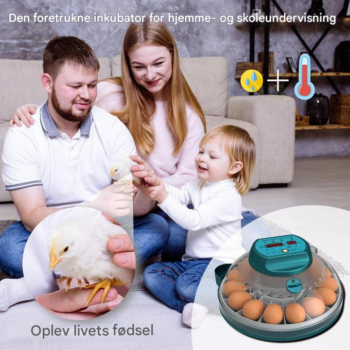 Rugemaskine til 15 æg med automatisk fugtighedskontrol