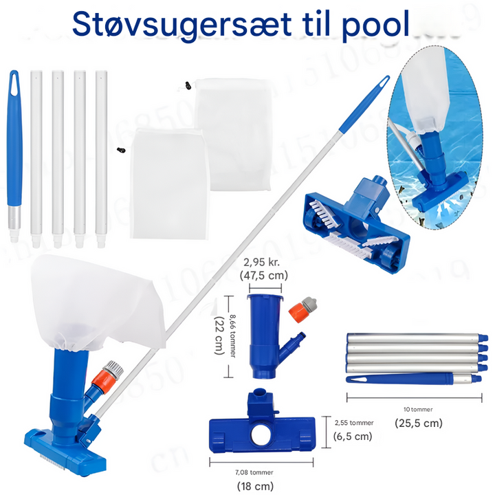 Poolstøvsuger med opsamlingspose til affald
