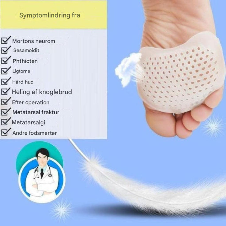 Åndbare gel-metatarsalpuder, sæt med 2