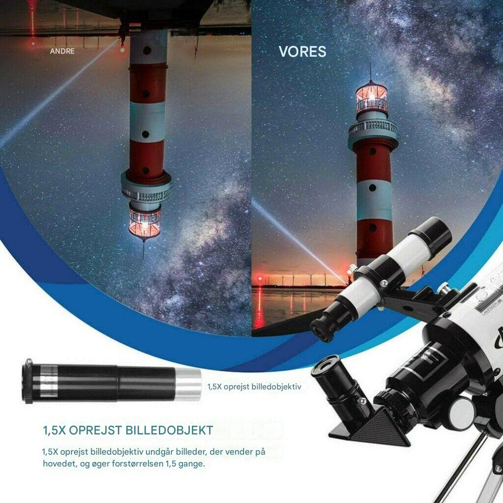 Professionelt 300/70 mm teleskop med stativ og telefonholder