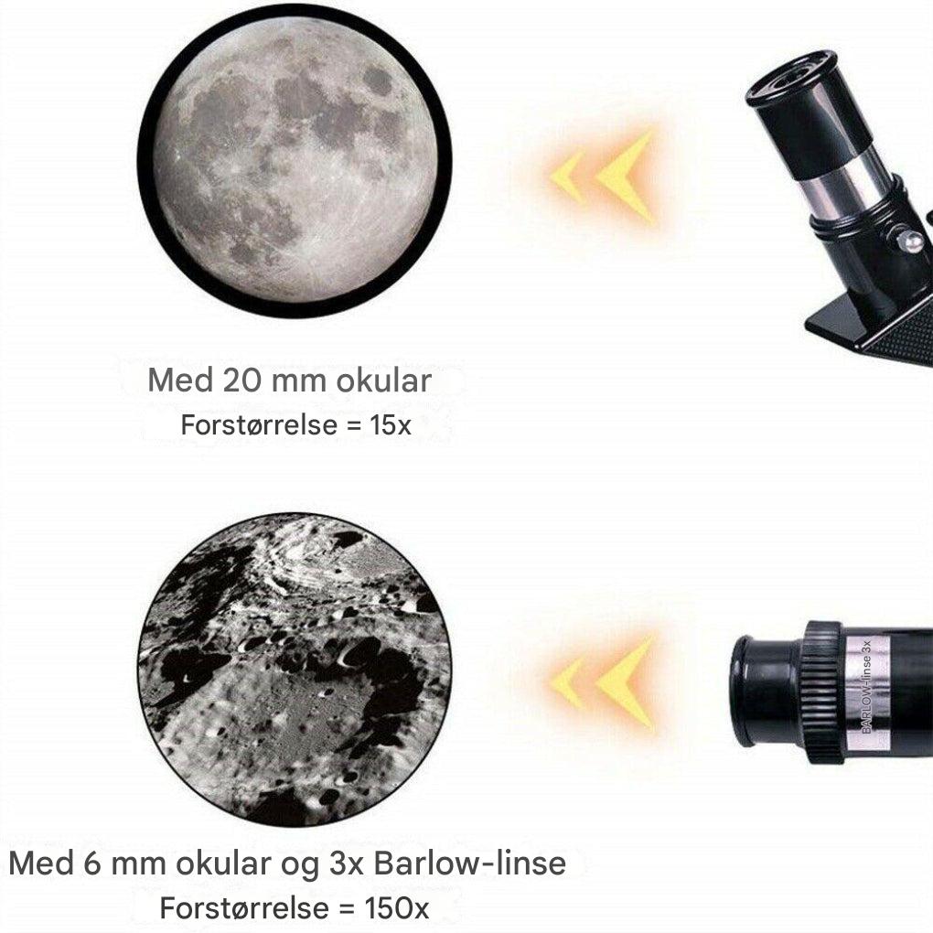 Professionelt 300/70 mm teleskop med stativ og telefonholder