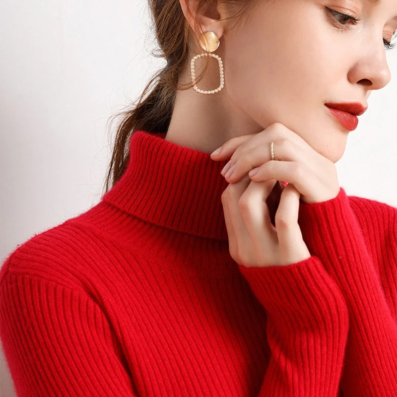 Kita - Blød og Stilfuld Kvinders Cashmere Sweater med Rullekrave-Modiva