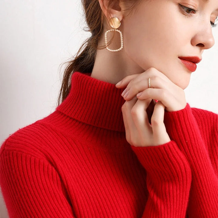 Kita - Blød og Stilfuld Kvinders Cashmere Sweater med Rullekrave-Modiva