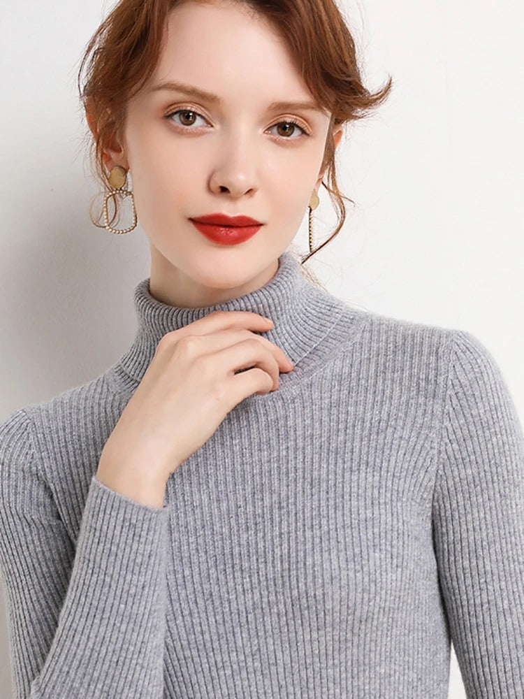 Kita - Blød og Stilfuld Kvinders Cashmere Sweater med Rullekrave-Modiva