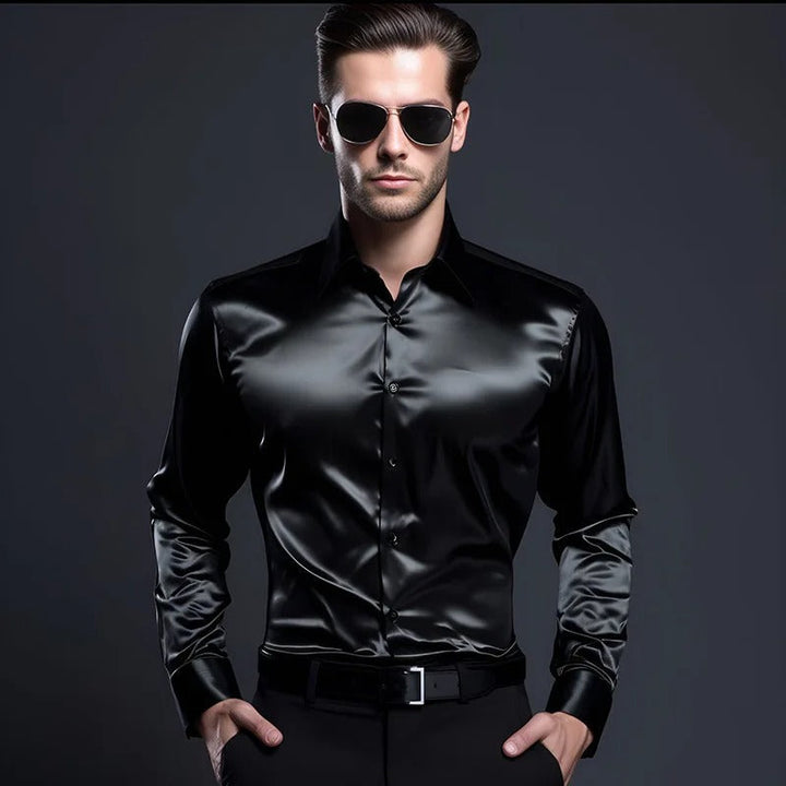 Mænds Skinnende Business-Style-Shirt