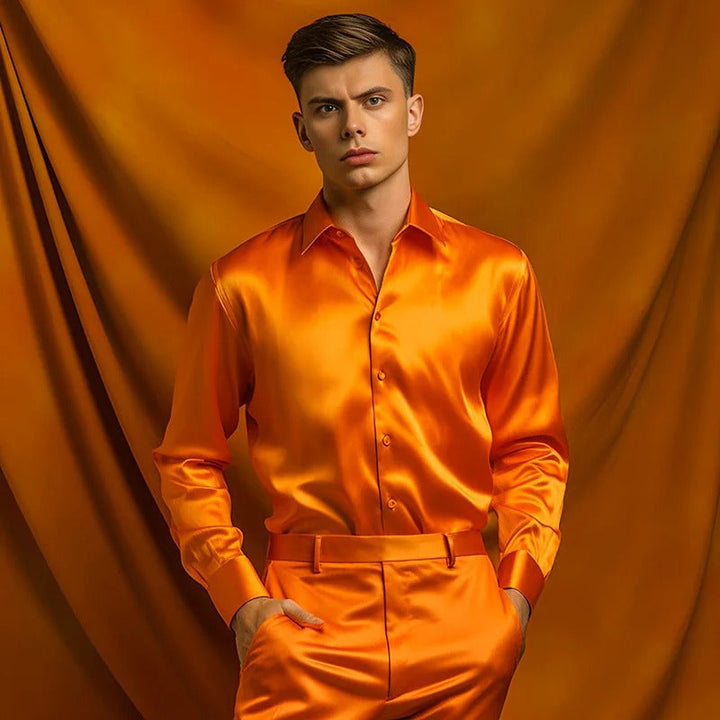 Mænds Skinnende Business-Style-Shirt